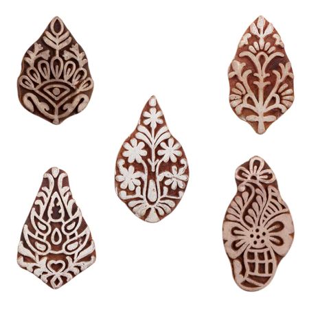 Set of 5 Piece New Mix Wooden Printing Blocks